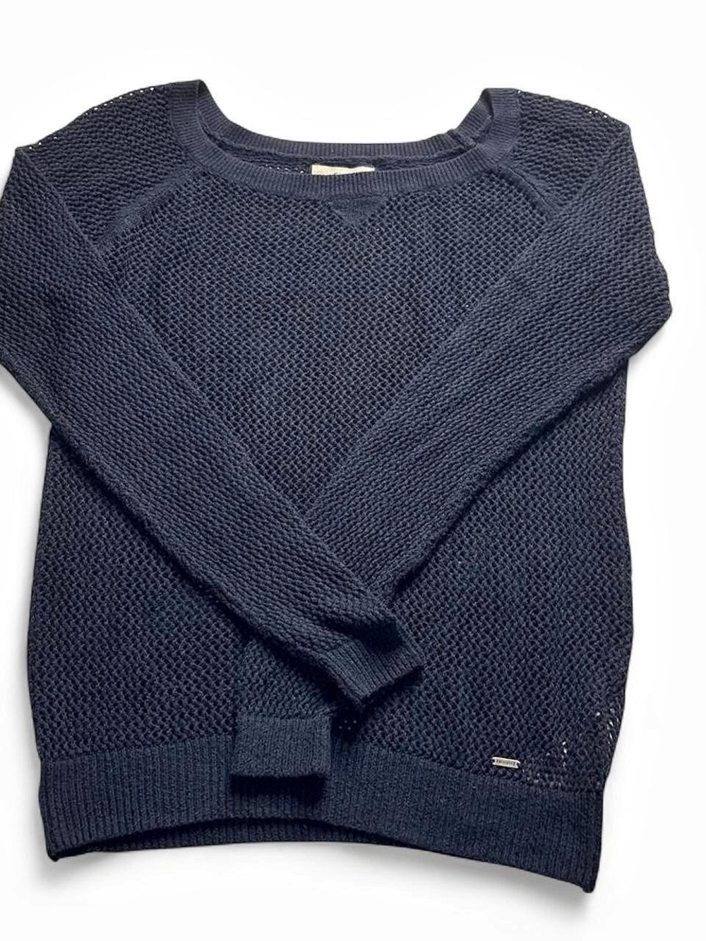 Hollister Dark Navy Textured Crewneck Sweater